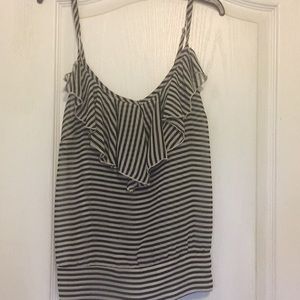 Strap striped shirt. It's black and white.